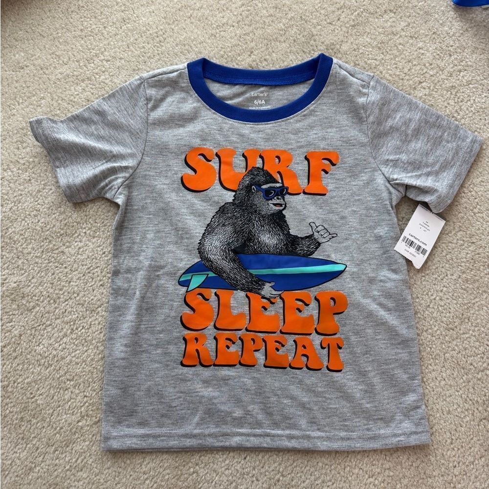 Kids Carters Pajama Shirt Only Sz 6 NWT